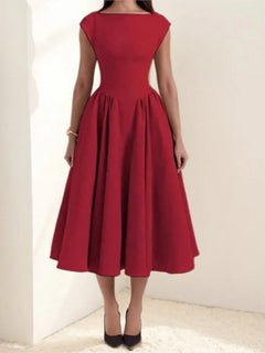 Summer French Fashion Dress Elegant Slim High Waist Sleeveless Back Hollow Dress - Otaj Gifts