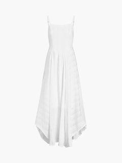 White Dress Women Halter Cotton Long Dress Lace Elegant Party Outfits - Otaj Gifts