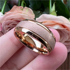 Sandblasted Tungsten Ring for Women & Men Fashion Engagement or Wedding Band - Otaj Gifts