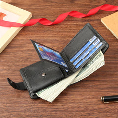 New Men Short Bifold PU Leather Male Hasp Wallet Credit ID Card Holder Men's Wallet Billfold Purse Clutch Men's Purses Money Bag - Otaj Gifts