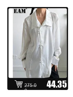 EAM Women Black Irregular Slit Big Size Trench New Stand Collar Long Sleeve Windbreaker Fashion Spring Autumn 2025 1DH0755 - Otaj Gifts