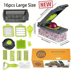 Xiaomi 14/16 in 1 Multifunctional Vegetable Chopper Cutting Artifact Vegetable Slicer Diced Food Handle Grate Chopper Kitchen - Otaj Gifts