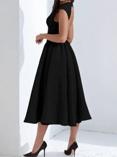 Summer French Fashion Dress Elegant Slim High Waist Sleeveless Back Hollow Dress - Otaj Gifts