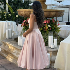 Summer Long Evening Dress Elegant Spaghetti Strap Corset Satin Prom Dress - Otaj Gifts