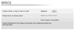 Chinese Dragon Personality Hair Cutting Comb Salon Hair Stylist Professional Male Female Hair Styling Pointed Tail Comb Combs - Otaj Gifts