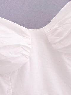 White Dress Women Halter Cotton Long Dress Lace Elegant Party Outfits - Otaj Gifts