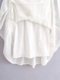 White Dress Women Halter Cotton Long Dress Lace Elegant Party Outfits - Otaj Gifts