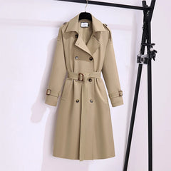 New 2024 Women British Style Windbreaker Streetwear Double Breasted Long Trench Coats Women Elegant Autumn Winter Casual Jackets - Otaj Gifts