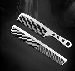 1PC Titanium Steel Comb Professional Salon Hair Hairdressing Anti-static Barbers Comb Ultra Thin Hair Brush for Men - Otaj Gifts