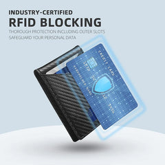 Men's Wallet Ultra Thin 11 Credit Card Slot Leather RFID Blocking Small Thin Bifold Wallet for Men - Otaj Gifts