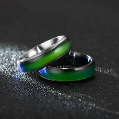 5 Colors Stainless Steel Changing Color Rings Mood Emotion Feeling Temperature Ring for Women Men Couples Ring Tone Jewelry Gift - Otaj Gifts