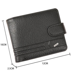 New Men Short Bifold PU Leather Male Hasp Wallet Credit ID Card Holder Men's Wallet Billfold Purse Clutch Men's Purses Money Bag - Otaj Gifts