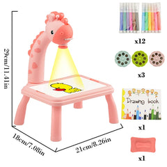 Kids Painting Board Toys Children LED Projector Art Painting Table Desk Arts Toy  Educational Learning Paint Tool Toy For Girl - Otaj Gifts