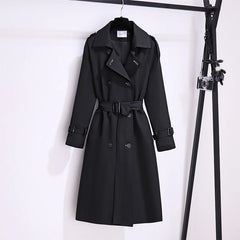 New 2024 Women British Style Windbreaker Streetwear Double Breasted Long Trench Coats Women Elegant Autumn Winter Casual Jackets - Otaj Gifts