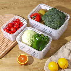 1/2/3pcs Refrigerator Storage Box Fridge Organizer Fresh Vegetable Fruit Drain Basket Storage Container Pantry Kitchen Organizer - Otaj Gifts