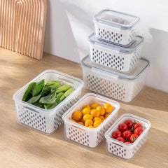 1/2/3pcs Refrigerator Storage Box Fridge Organizer Fresh Vegetable Fruit Drain Basket Storage Container Pantry Kitchen Organizer - Otaj Gifts