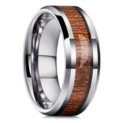 Fashion 8mm Men Stainless Steel Rings Inlay Meteorite Abalone Shell Rings For Men Women Wedding Engagement Band Jewelry Gift - Otaj Gifts