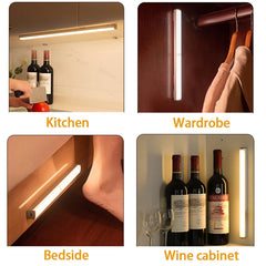 LED Motion Sensor Light Wireless LED Night Light Type C Rechargeable Light Cabinet Wardrobe Lamp Staircase Backlight For Kitchen - Otaj Gifts