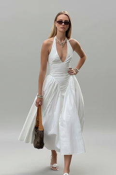 Ladies Summer Evening Party New Fashion Dress Women Sleeveless Backless V-Neck Sexy Birthday  Long Dresses 2025 Woman Streetwear - Otaj Gifts