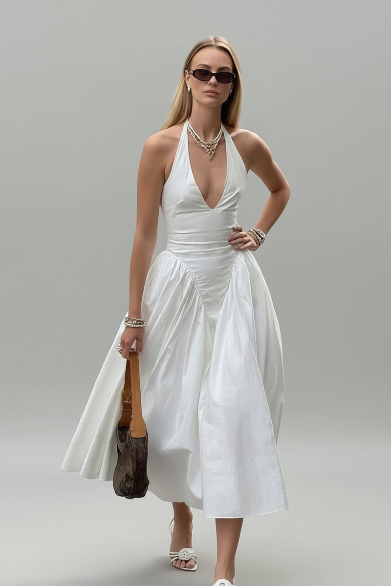 Ladies Summer Evening Party New Fashion Dress Women Sleeveless Backless V-Neck Sexy Birthday  Long Dresses 2025 Woman Streetwear - Otaj Gifts