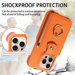 For IPhone 16 Pro Max 15 Pro Max 14 13 12 11 Pro Max 7 8Plus 16e PU Leather Phone Case with Ring Card Slots Anti-Fall Case
