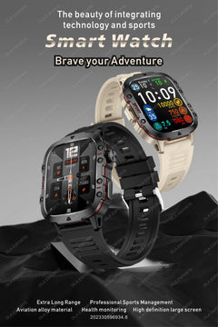 2025 New style Military Smart Watch Men IP68 5ATM Outdoor Sports Fitness Tracker Health Monitor 1.81Inch BT Call Smartwatch - Otaj Gifts