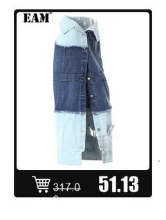 EAM Black Hollow Out Belted Long Trench Women New V-neck Long Sleeve Windbreaker Fashion Tide Spring Autumn 2024 15XM44101 - Otaj Gifts