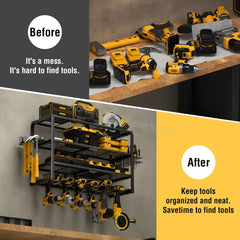 Power Tool Organizer Rack Wall Mount Tool Cabinet Electric Drill Holder Heavy Metal Tool Shelf Storage Rack for Workshop Garage - Otaj Gifts