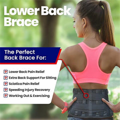 Lower Back Brace with 6 Stays Anti-skid Orthopedic Lumbar Support Breathable Waist Support Belt for Men Women Gym Pain Relief - Otaj Gifts