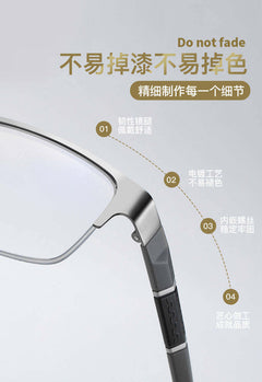 Men Reading Glasses Retro Business Hyperopia Glasses Anti Blue Light Reading Glasses 0 +1.0 To +4.0 Glasses - Otaj Gifts