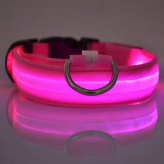Nylon LED Night Safety Flashing Glow In The Dark Dog Leash Dogs Luminous Fluorescent Pet Dog Collar - Otaj Gifts