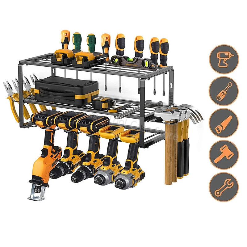 Power Tool Organizer Rack Wall Mount Tool Cabinet Electric Drill Holder Heavy Metal Tool Shelf Storage Rack for Workshop Garage - Otaj Gifts
