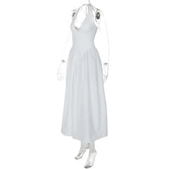 Ladies Summer Evening Party New Fashion Dress Women Sleeveless Backless V-Neck Sexy Birthday  Long Dresses 2025 Woman Streetwear - Otaj Gifts
