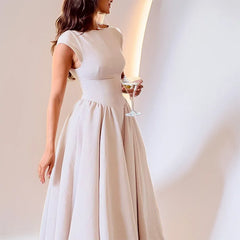Summer French Fashion Dress Elegant Slim High Waist Sleeveless Back Hollow Dress - Otaj Gifts