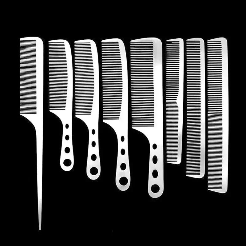 1PC Titanium Steel Comb Professional Salon Hair Hairdressing Anti-static Barbers Comb Ultra Thin Hair Brush for Men - Otaj Gifts