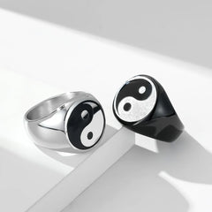 Men's Chinese Style Stainless Steele Taoism Yin Yang Ring - Otaj Gifts