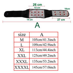 Tcare M - 4XL Adjustable Tourmaline Self Heating Magnetic Therapy Back Waist Support Belt Lumbar Brace Massage Band Health Care - Otaj Gifts