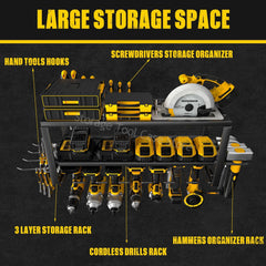 Power Tool Organizer Rack Wall Mount Tool Cabinet Electric Drill Holder Heavy Metal Tool Shelf Storage Rack for Workshop Garage - Otaj Gifts