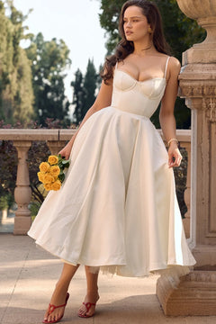 Summer Long Evening Dress Elegant Spaghetti Strap Corset Satin Prom Dress - Otaj Gifts
