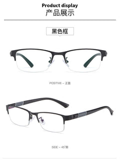 Men Reading Glasses Retro Business Hyperopia Glasses Anti Blue Light Reading Glasses 0 +1.0 To +4.0 Glasses - Otaj Gifts