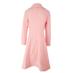Women Trench New Autumn Winter Pink Coat Fashion Streetwear Suit Collar Button Elegant Lady Coat Trench Slim Versatile Clothing - Otaj Gifts