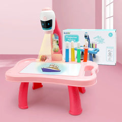 Kids Painting Board Toys Children LED Projector Art Painting Table Desk Arts Toy  Educational Learning Paint Tool Toy For Girl - Otaj Gifts