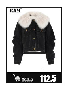 EAM Black Hollow Out Belted Long Trench Women New V-neck Long Sleeve Windbreaker Fashion Tide Spring Autumn 2024 15XM44101 - Otaj Gifts
