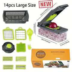 Xiaomi 14/16 in 1 Multifunctional Vegetable Chopper Cutting Artifact Vegetable Slicer Diced Food Handle Grate Chopper Kitchen - Otaj Gifts