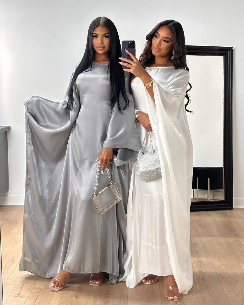 Butterfly Abaya Inside Inner Belt Muslim Party Long Dress Abayas for Women Dubai Turkey Islamic Clothing Ramadan Eid Kaftan Robe - Otaj Gifts
