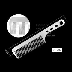 1PC Titanium Steel Comb Professional Salon Hair Hairdressing Anti-static Barbers Comb Ultra Thin Hair Brush for Men - Otaj Gifts