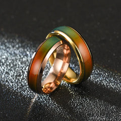 5 Colors Stainless Steel Changing Color Rings Mood Emotion Feeling Temperature Ring for Women Men Couples Ring Tone Jewelry Gift - Otaj Gifts