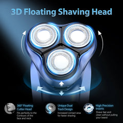 Sejoy Electric Razor for Men Rechargeable Electric Shavers Rotary Portable Travel Razor Idea Gift Beard Trimmer - Otaj Gifts