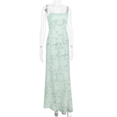 White Dress Women Halter Cotton Long Dress Lace Elegant Party Outfits - Otaj Gifts