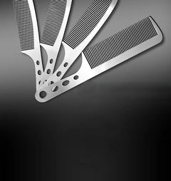 1PC Titanium Steel Comb Professional Salon Hair Hairdressing Anti-static Barbers Comb Ultra Thin Hair Brush for Men - Otaj Gifts